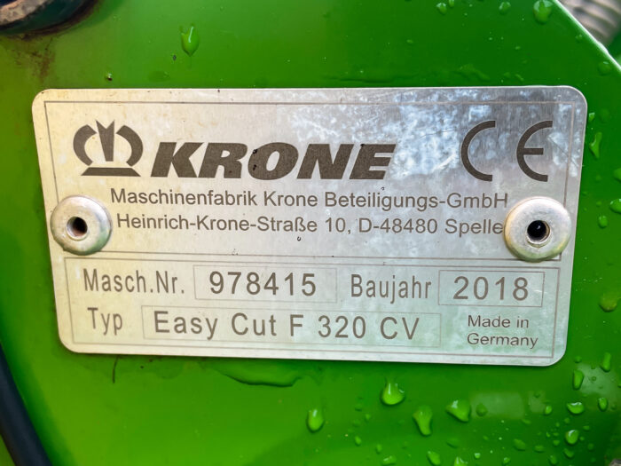 Krone EasyCut F320CV Pull front mower conditioner
