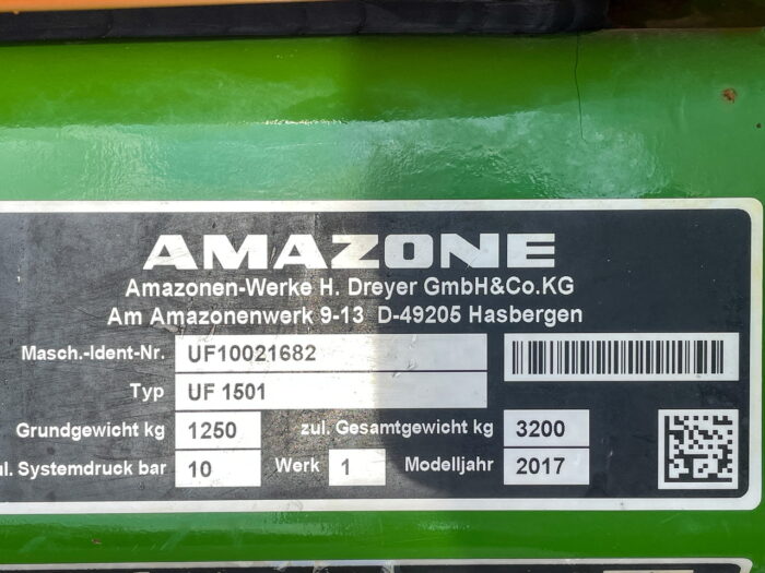Amazone UF1501 24 metre sprayer