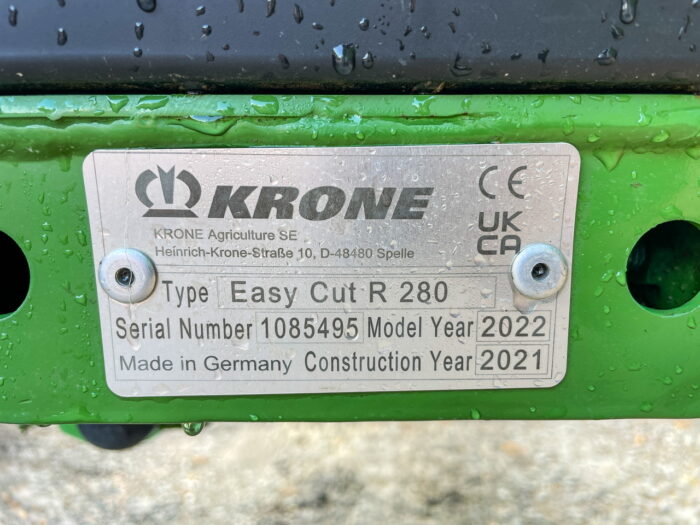 Ex demo Krone EasyCut R280 plain mower